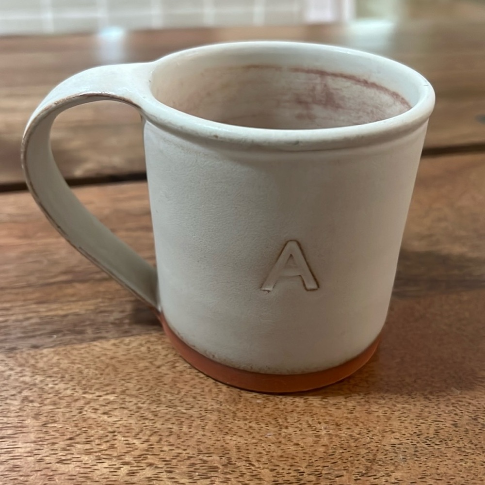 New York Stoneware Monogrammed A
Mug Hand Thrown
